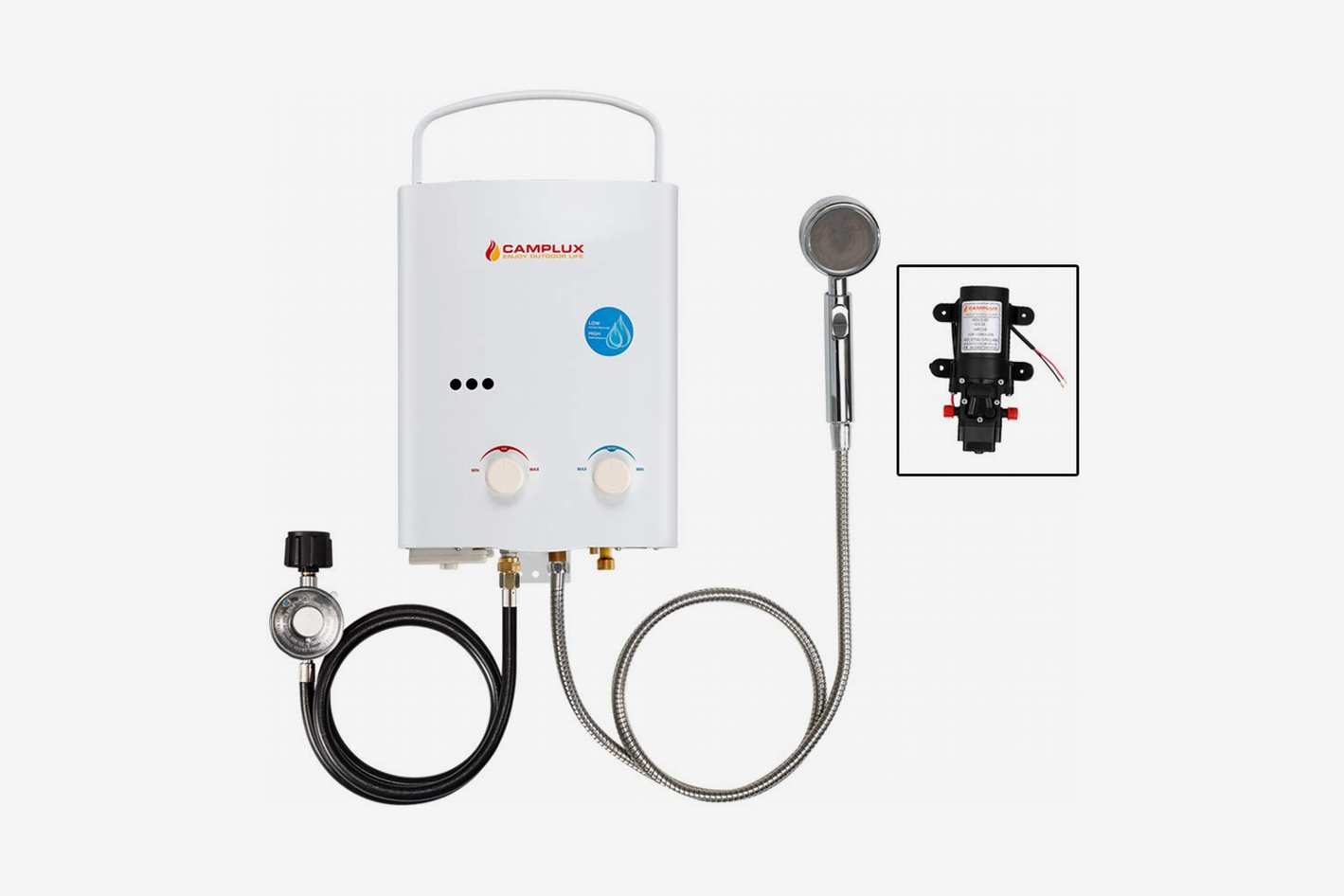 Camplux Outdoor Portable Propane Gas Tankless Water Heater With Water Pump